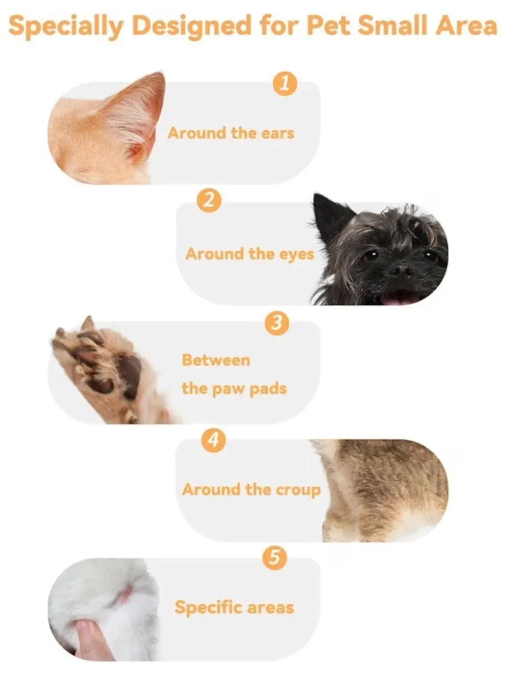 Pet Paw Hair Trimmer With Vacuum And LED Light Rechargeable